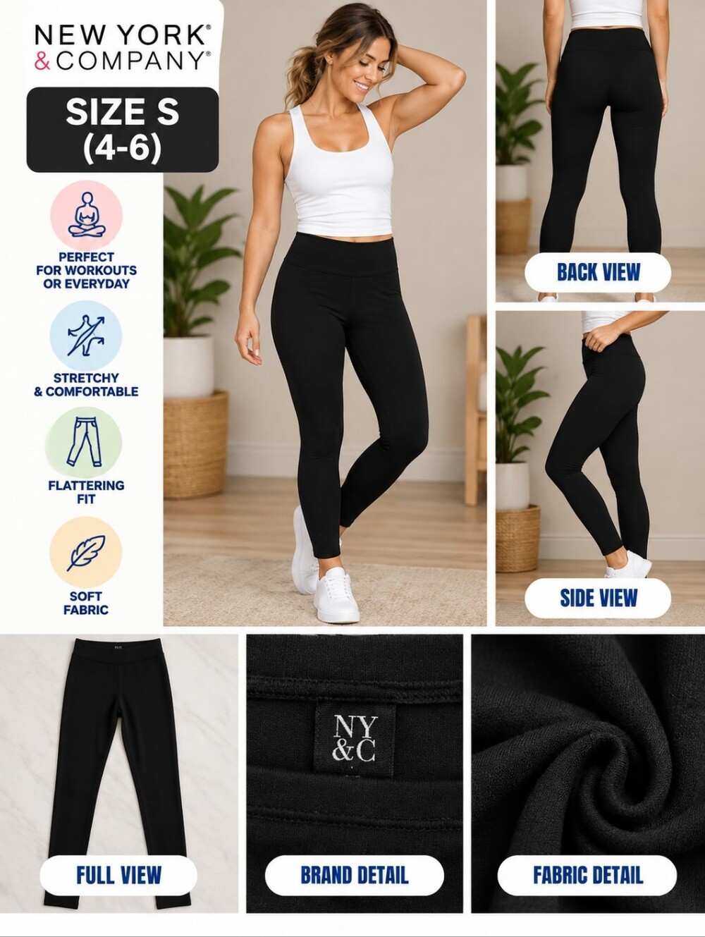 New York & company Women's small black leggings #25